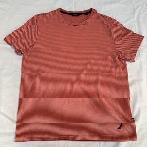 Nautica Pink Striped Tee Size S